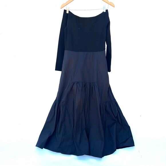 Tuckernuck Marissa Midi Off-The-Shoulder Dress Fit And Flare Black Medium - Picture 4 of 12